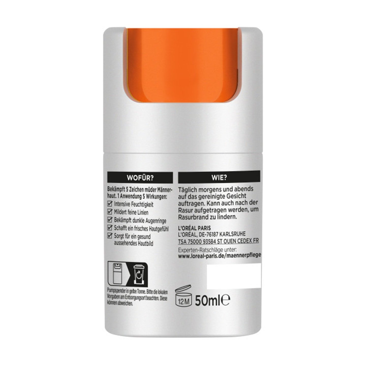 Hydra Energy 24H Anti Muedigkeit Feuchtigkeitspflege Flaschenansicht hinten